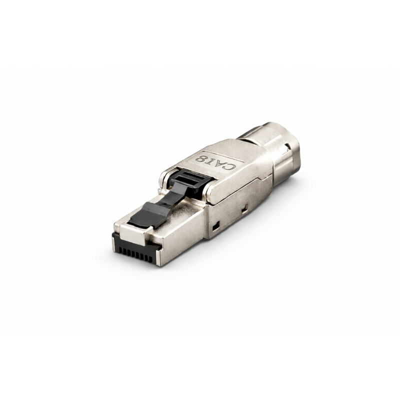 DANICOM S/FTP CAT8 Toolless RJ45 -liitin - jäykkään ytimeen