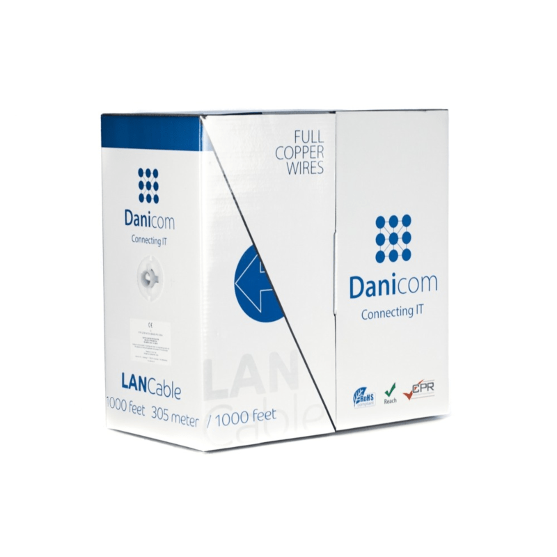 DANICOM CAT5E FTP 305m kaapeli jäykällä rullalla - LSZH (Dca)