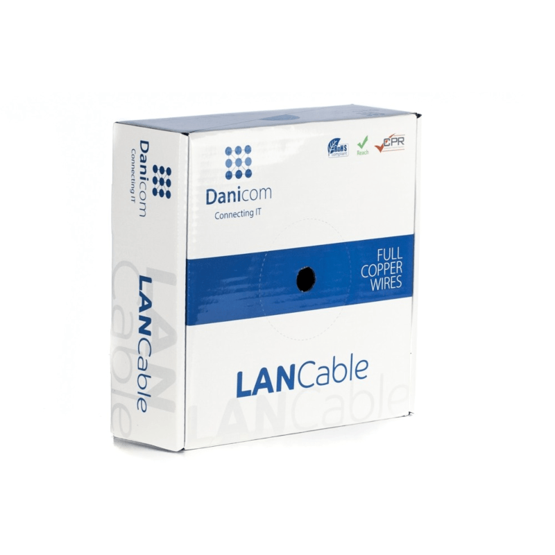 DANICOM CAT6 FTP 50 m kaapeli jäykällä rullalla - LSZH (Dca)