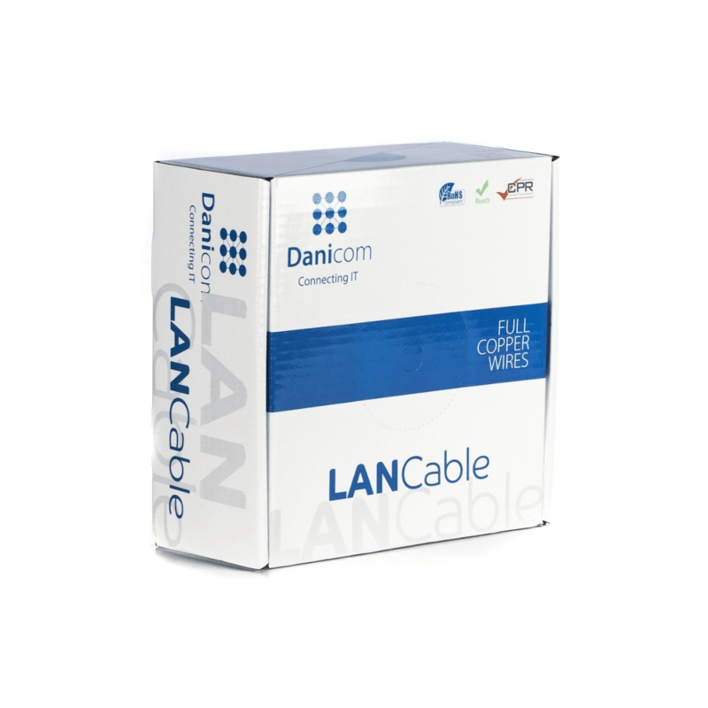 DANICOM CAT6 UTP 100 m kaapeli jäykällä rullalla - LSZH (Dca)
