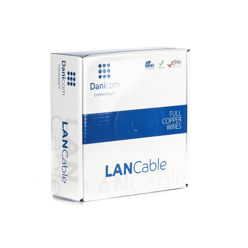DANICOM CAT6A U/UTP 50 m kaapeli jäykällä rullalla - LSZH (Dca)
