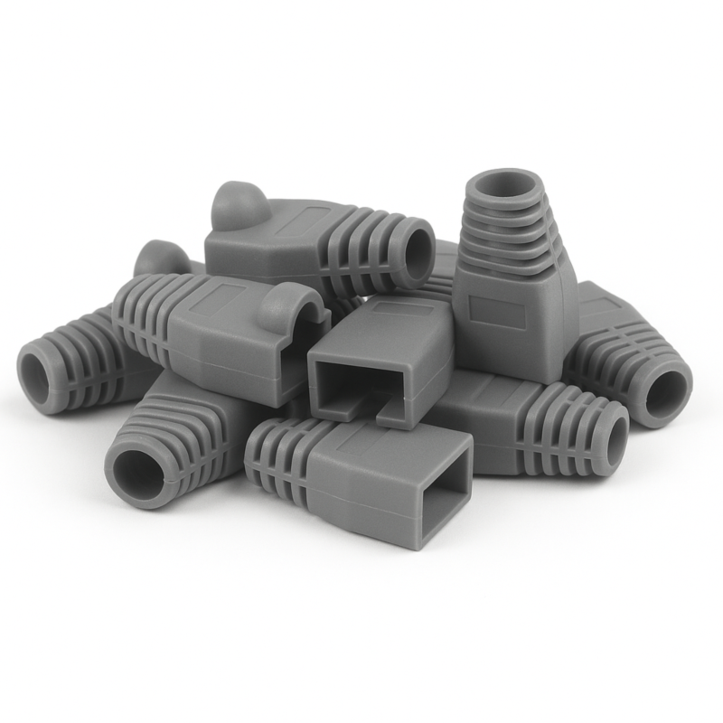 DANICOM RJ45-kaapelin läpivienti harmaa suuri - 10 kappaletta