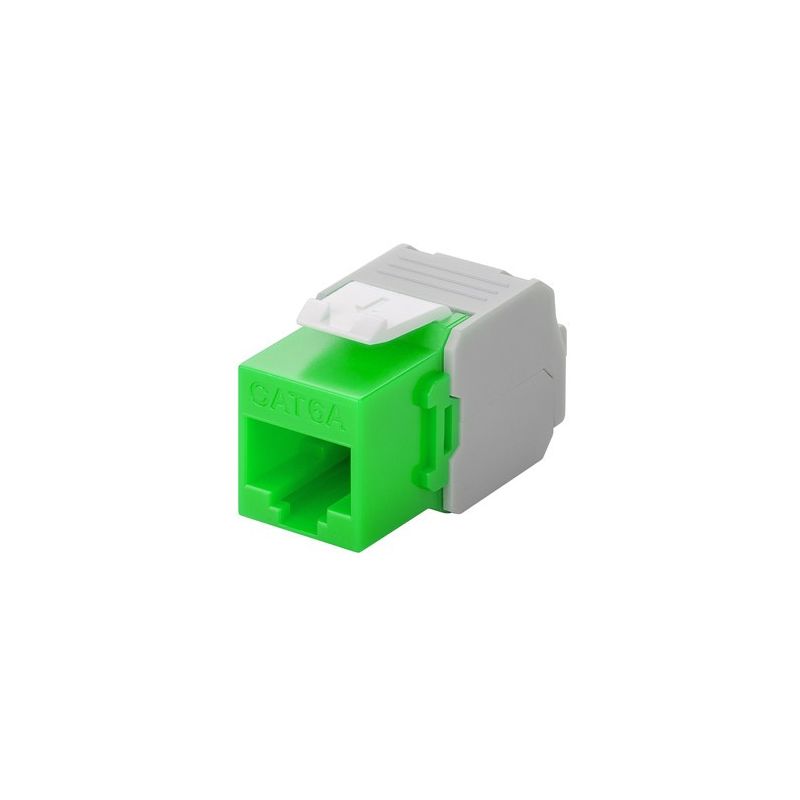 CAT6a UTP Keystone -liitin - työkaluton - vihreä