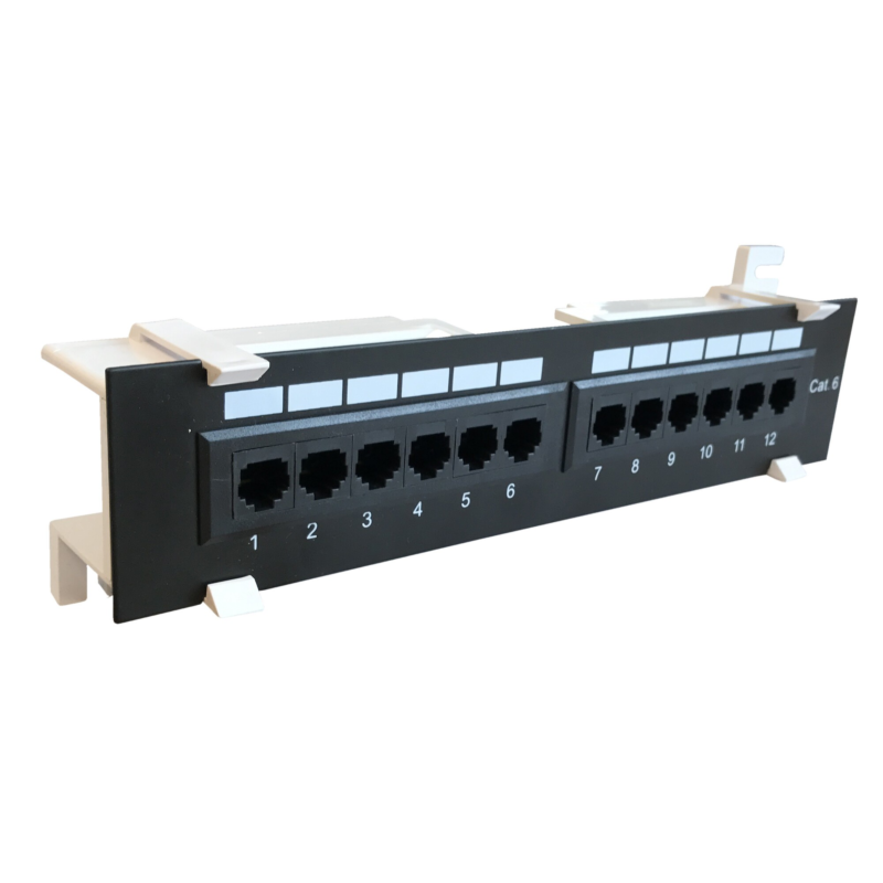 CAT6 UTP Wallmount Patch Panel - 12 porttia