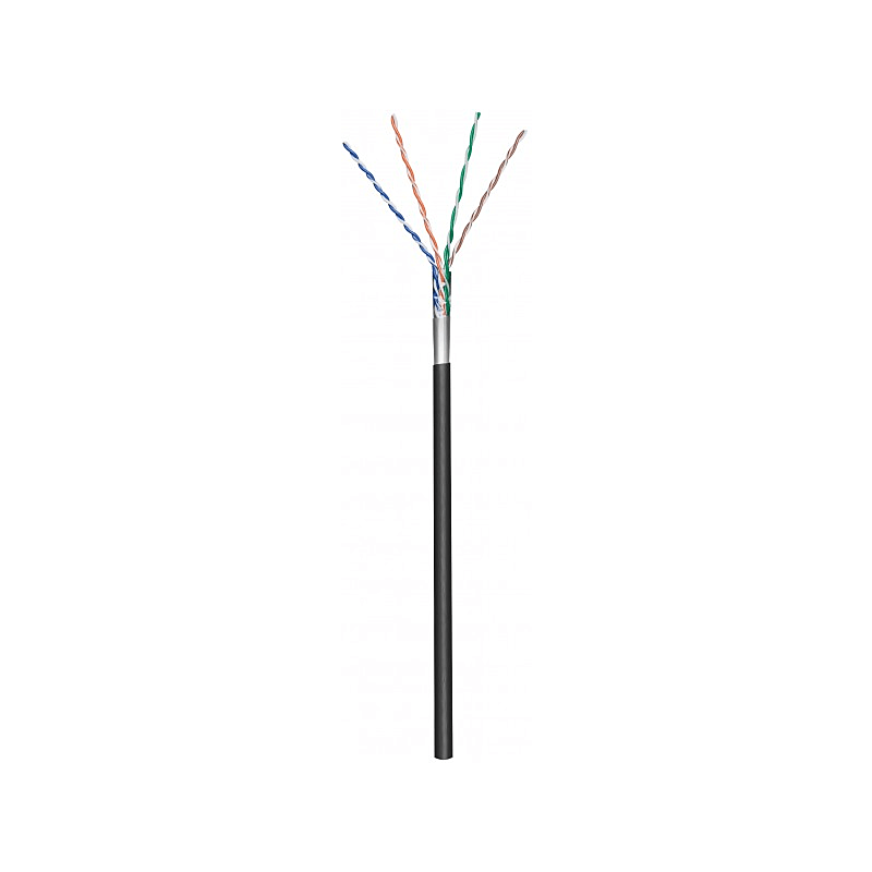 CAT5e FTP 100m ulkokaapeli joustavalla mustalla CCA-rullalla